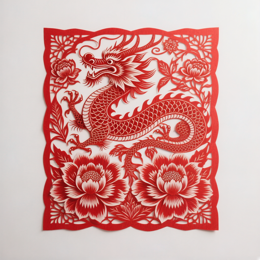 Intricate Red Paper Cutting Art