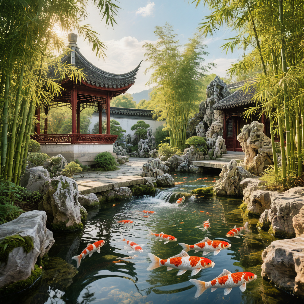 Chinese Garden with Feng Shui Elements