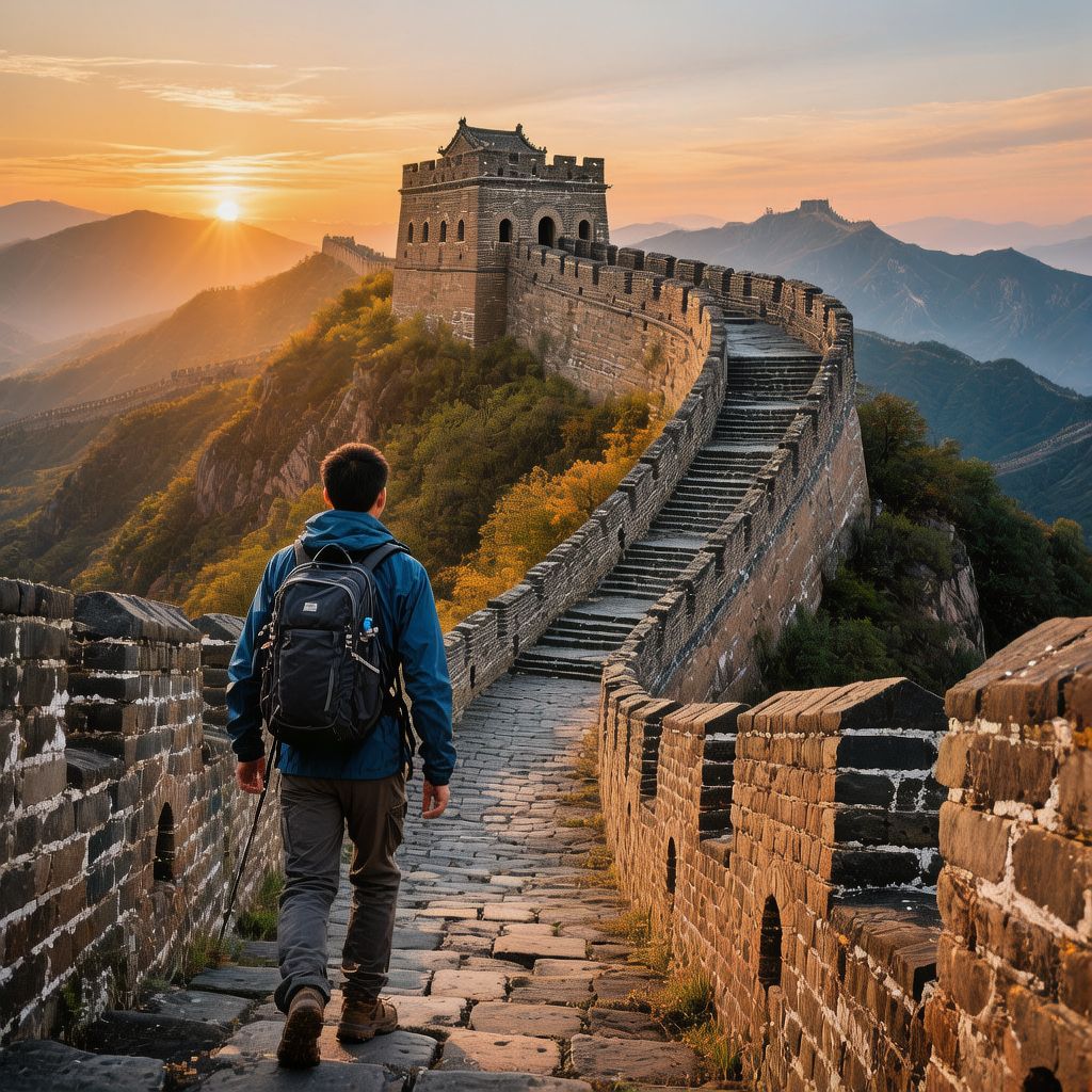 Jinshanling Great Wall sunrise hike scenic view