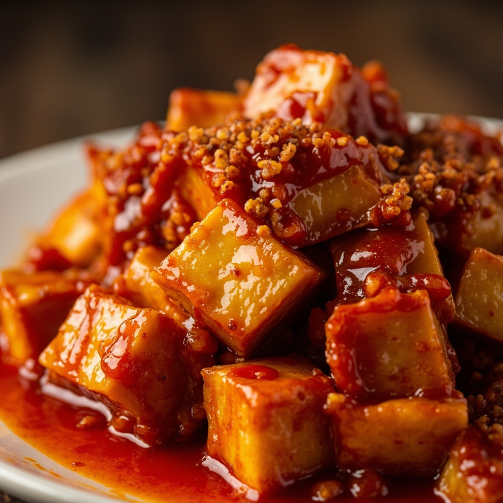 麻婆豆腐成品特写