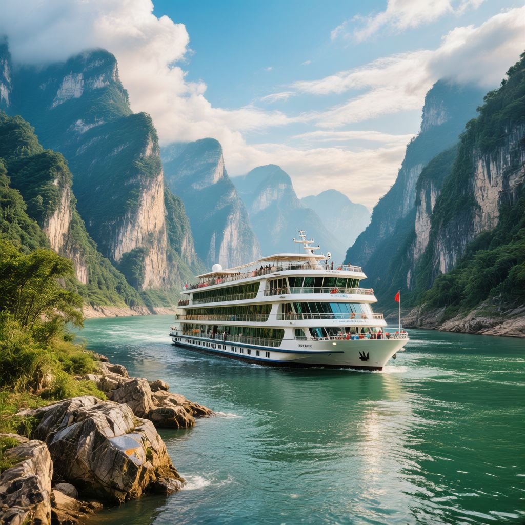 Yangtze River Three Gorges cruise ship scenic view